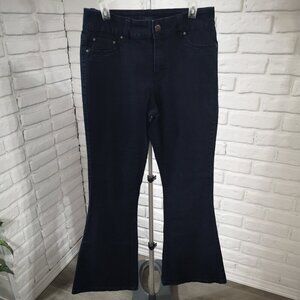 Liquid X Jeans Ladies Size 15/16 Dark Wash Flare Legs Blue Jeans